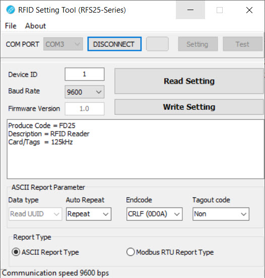Rfs Software 125kHz Reader RFS25 Series | KBD POWER